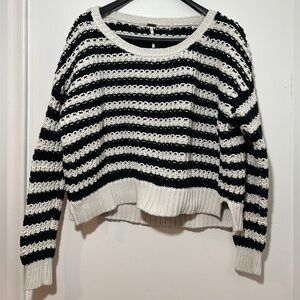Free People Striped Black and White Women's Sweater Size XS